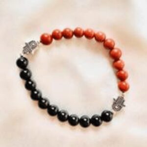 Crystals- Red Jasper, Black Onex, Hamsa Hand