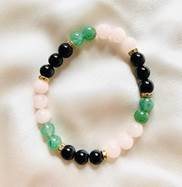 Crystals-Rose Quartz, Green Aventurine, Black Onex