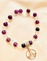 Yoga Bracelet- Amethyst, Clear Quartz